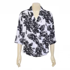 เสื้อเชิ้ตปกซาฟารี แขนสามส่วน Petal Twists - Image 6