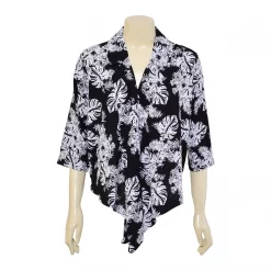 เสื้อเชิ้ตปกซาฟารี แขนสามส่วน Petal Twists - Image 4
