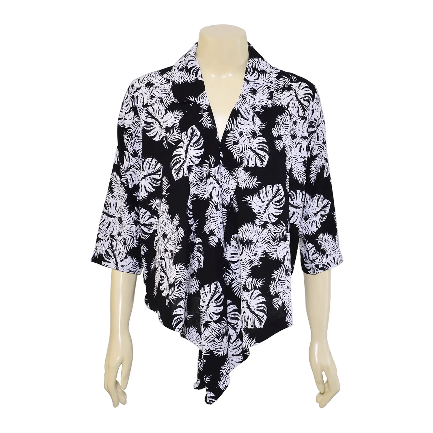 เสื้อเชิ้ตปกซาฟารี แขนสามส่วน Petal Twists - Image 4