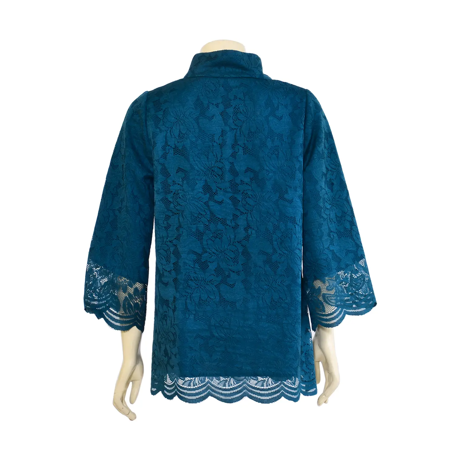 เสื้อสตรีคอจีนผ้าลูกไม้ แขนยาว ทรงตรง ชายบาน - Image 2