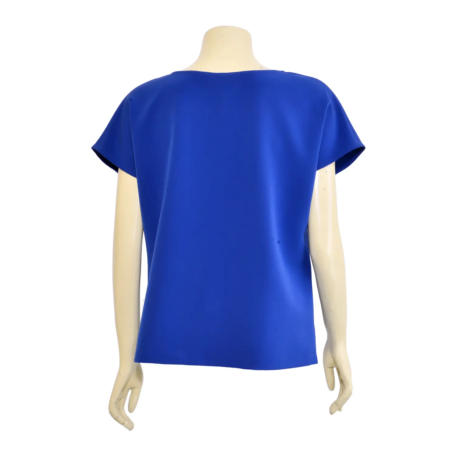 เสื้อสตรีคอกลมแขนในตัว ผ้าสีพื้นแต่งลูกไม้ลายดอก - Image 2