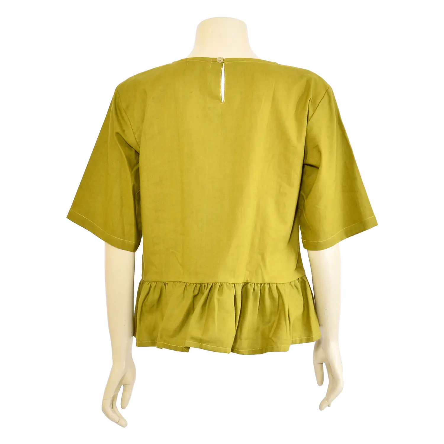 เสื้อสตรีคอกลม แบบสวม แขน 3 ส่วน ปักลายดอกไม้ - Image 2