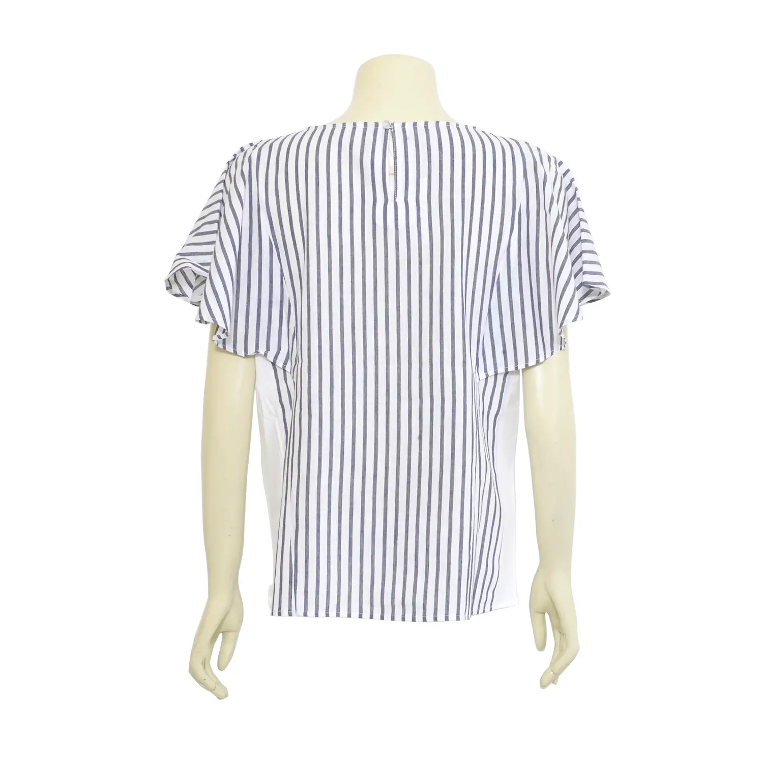 เสื้อสตรีคอกลมแบบสวม ปักลายดาวแขนสั้นตกแต่งระบาย - Image 3