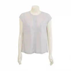 เสื้อสตรีคอกลมแบบสวม ผ่าคอหน้า แขนในตัว ผ้าถัก - Image 2