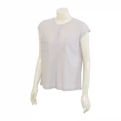 เสื้อสตรีคอกลมแบบสวม ผ่าคอหน้า แขนในตัว ผ้าถัก - Image 4