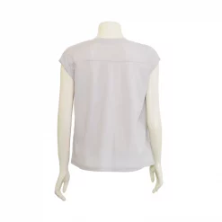 เสื้อสตรีคอกลมแบบสวม ผ่าคอหน้า แขนในตัว ผ้าถัก - Image 3