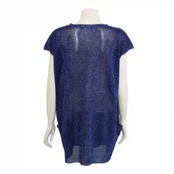 เสื้อสตรีคอกลมแบบสวม แขนเฟรนซ์ สลีฟ  ผ้าถักผสมดิ้น - Image 3