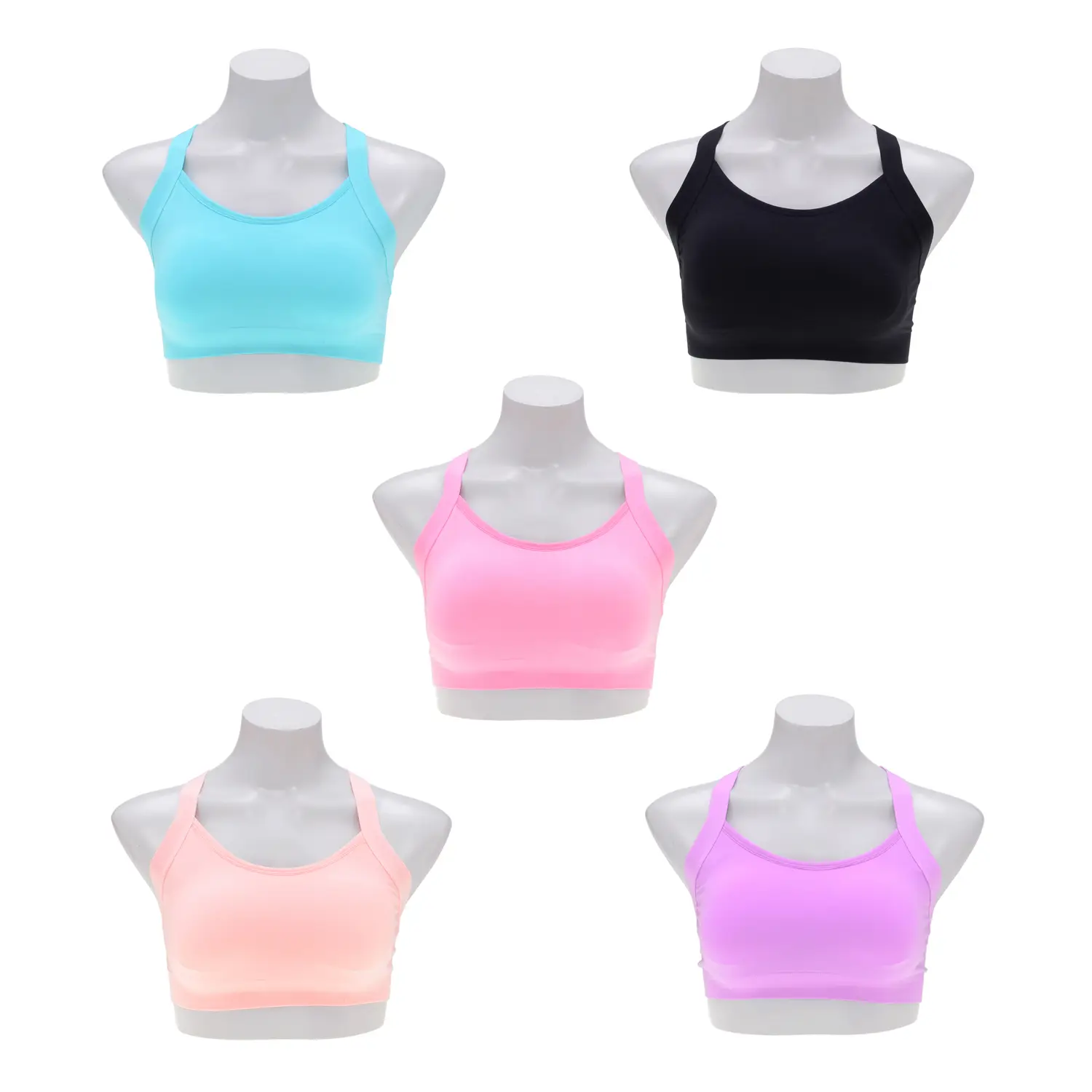 เซตวูลล์ฟอกซ์ บราแฟชั่น ไร้รอยต่อ (สีดำ, สีเขียว, สีม่วง, สีชมพู และสีโอลด์โรส) จำนวนรวม 5 ตัว