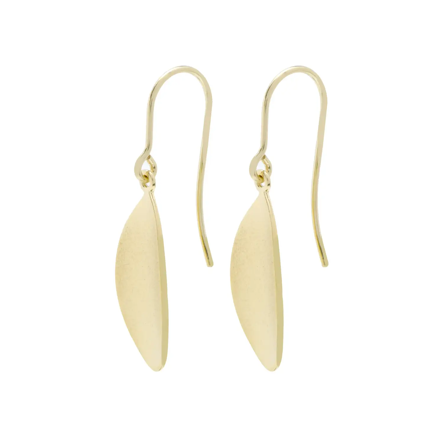 ต่างหูเงิน925 ชุบทอง14K ดีไซน์รูปใบไม้ (Blow Leaf Earring) - Image 2