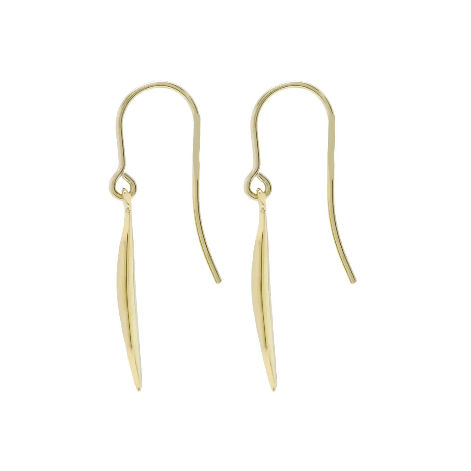 ต่างหูเงิน925 ชุบทอง14K ดีไซน์รูปใบไม้ (Blow Leaf Earring) - Image 3