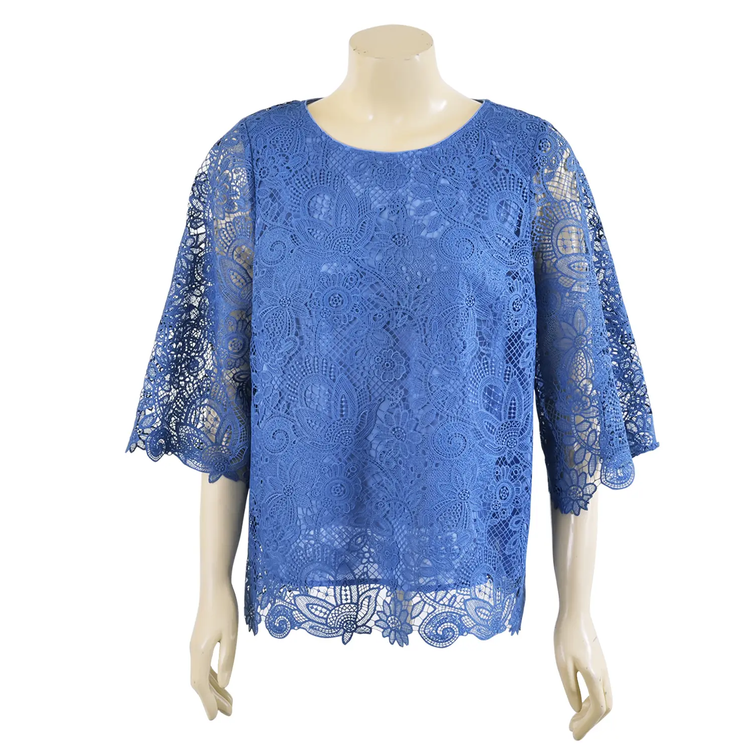 เสื้อคอปาดแขน 4 ส่วน ตัดต่อแขนกระดิ่งผ้าลูกไม้Itokin Boutique - Image 2