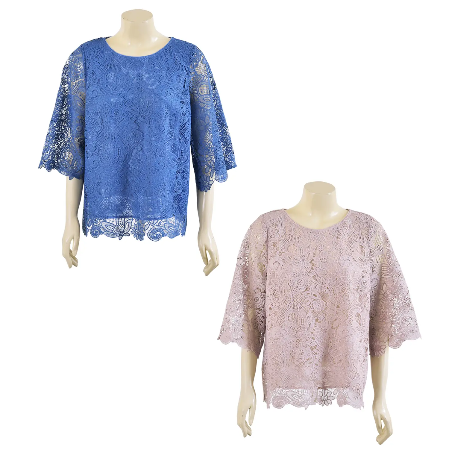 เสื้อคอปาดแขน 4 ส่วน ตัดต่อแขนกระดิ่งผ้าลูกไม้Itokin Boutique