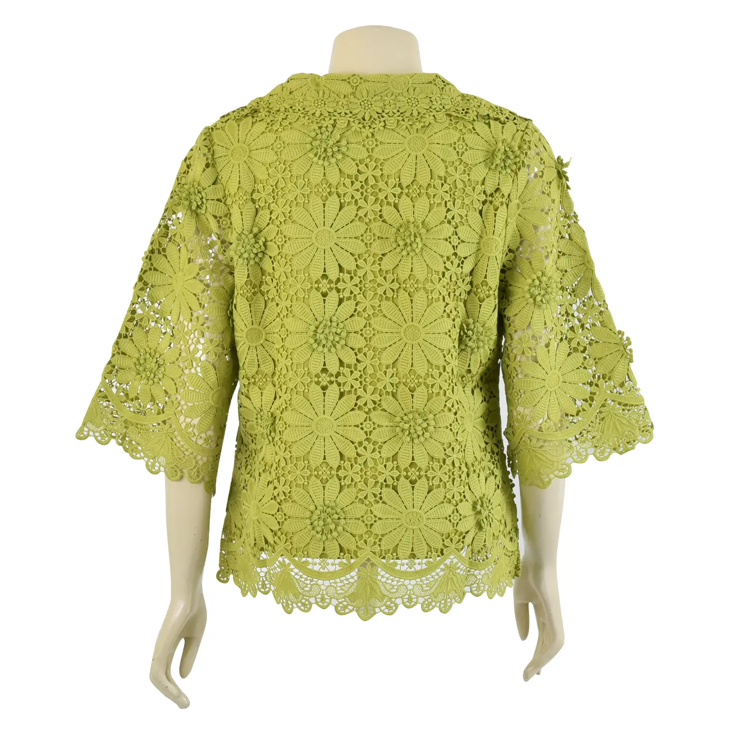 เสื้อสตรีคอปกกระดุมหน้า แขน 4 ส่วน ผ้าลูกไม้สามมิติ - Image 8