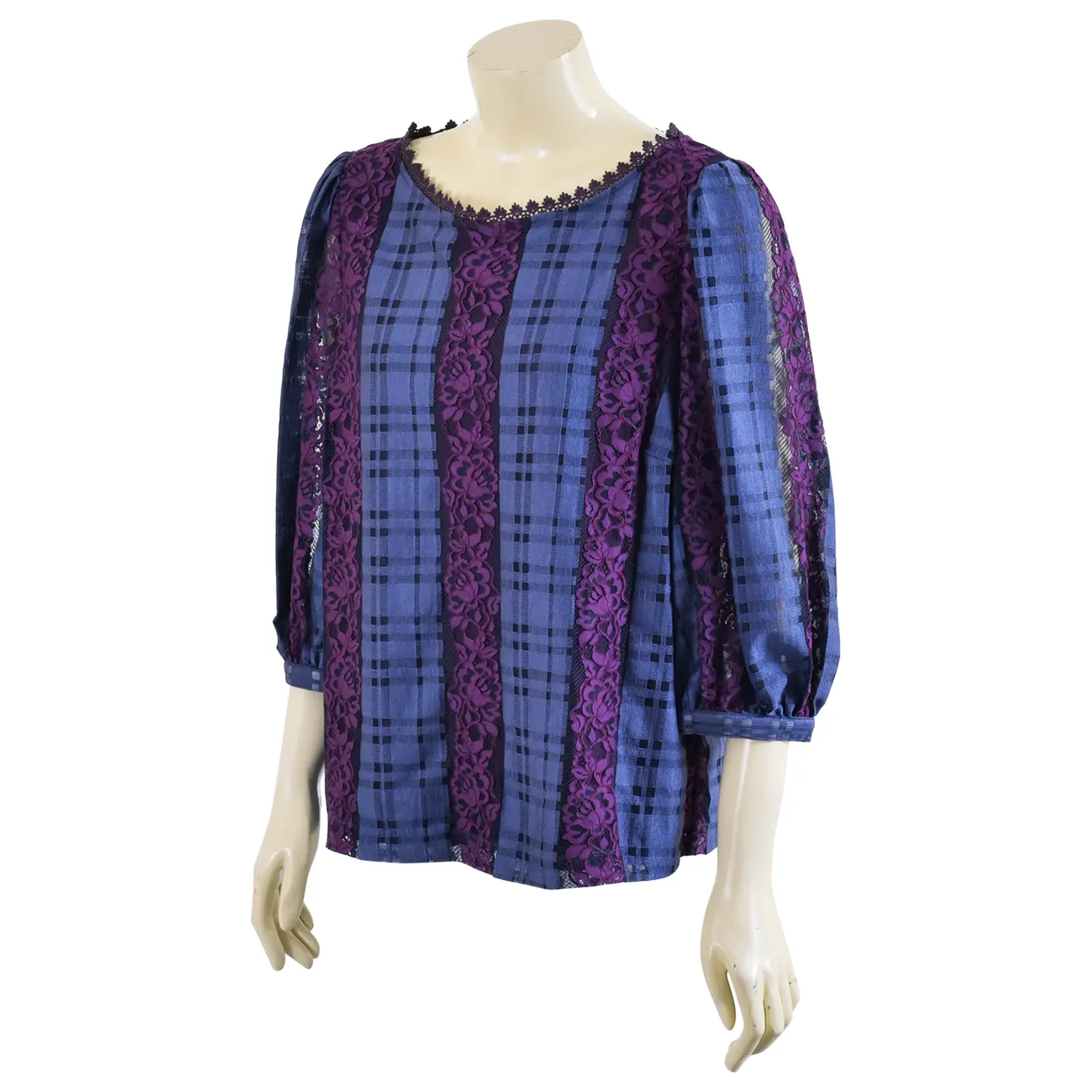 เสื้อผ้าลูกไม้ทอลายพิเศษ คอปาด แขนตุ๊กตายาว 4 ส่วน - Image 2