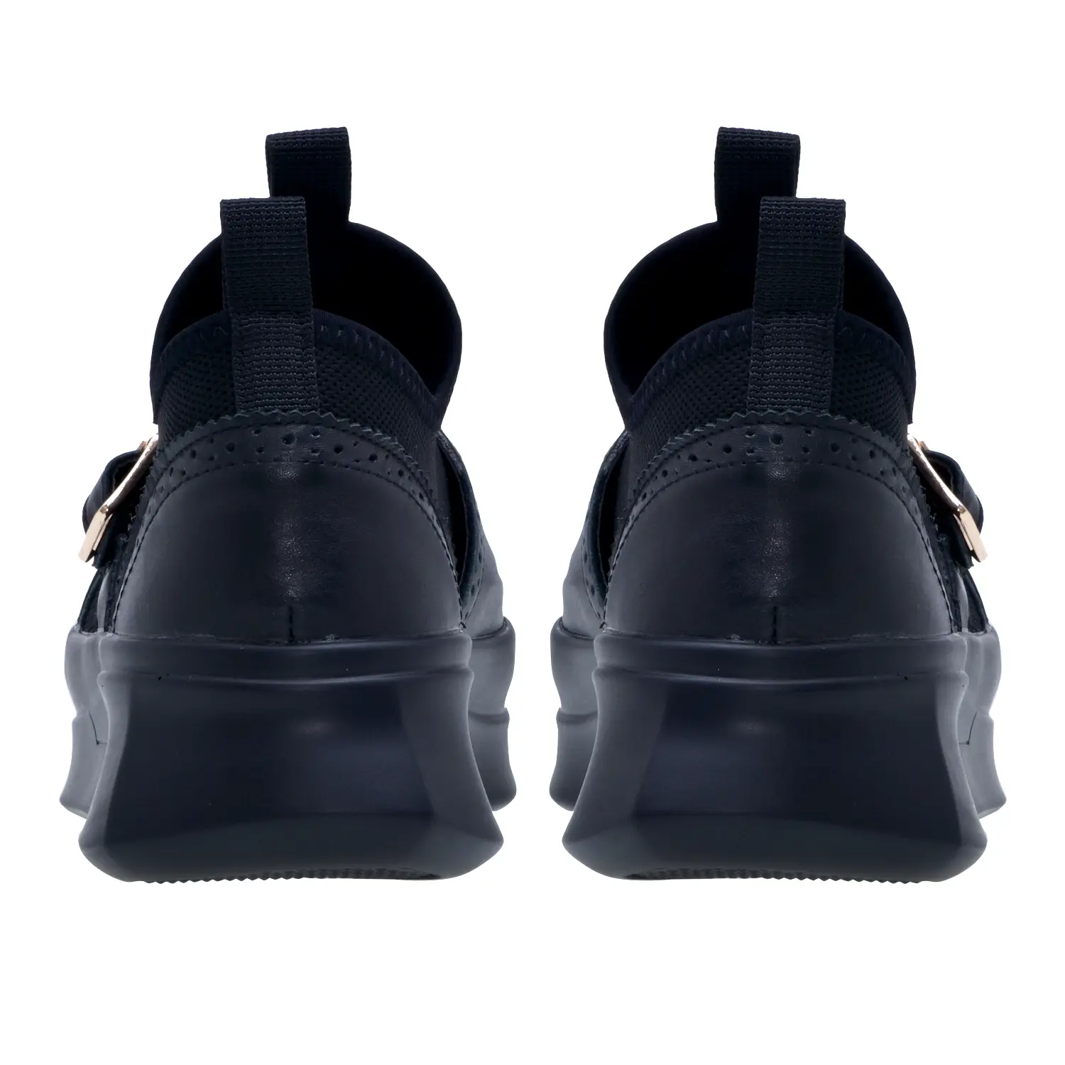 รองเท้าสนีกเกอร์ ผ้าถักตกแต่งหนังวัว และตัวล็อก ดีไซน์ Double Monkstrap - Image 5