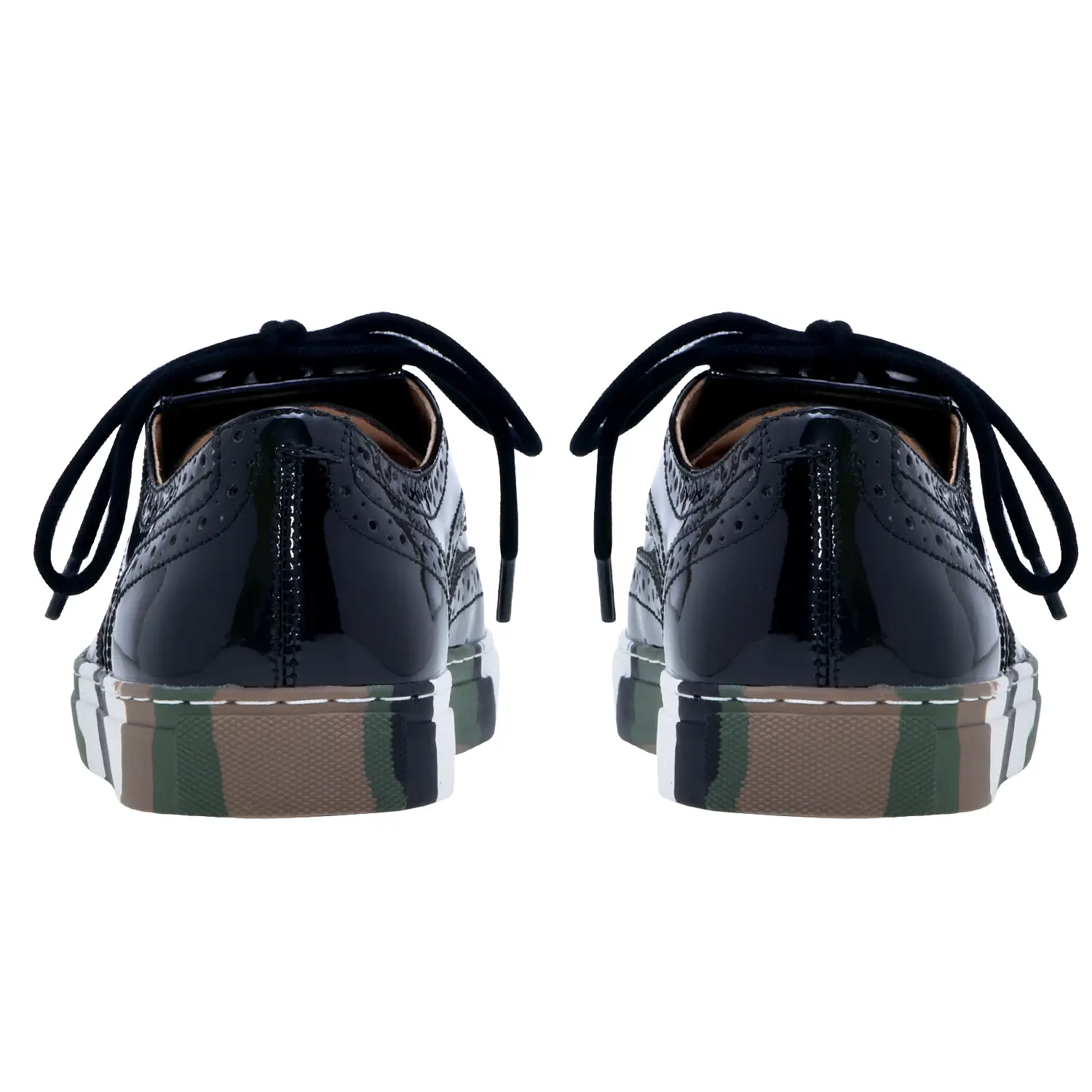 รองเท้าสนีกเกอร์ หนังวัว ดีไซน์ wing-tip ตกแต่งพื้นรองเท้าลายพราง - Image 5