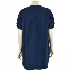 เสื้อคอจีน แขนสั้นแต่งระบาย  ผ้าปักลายไม้เลื้อย - Image 4