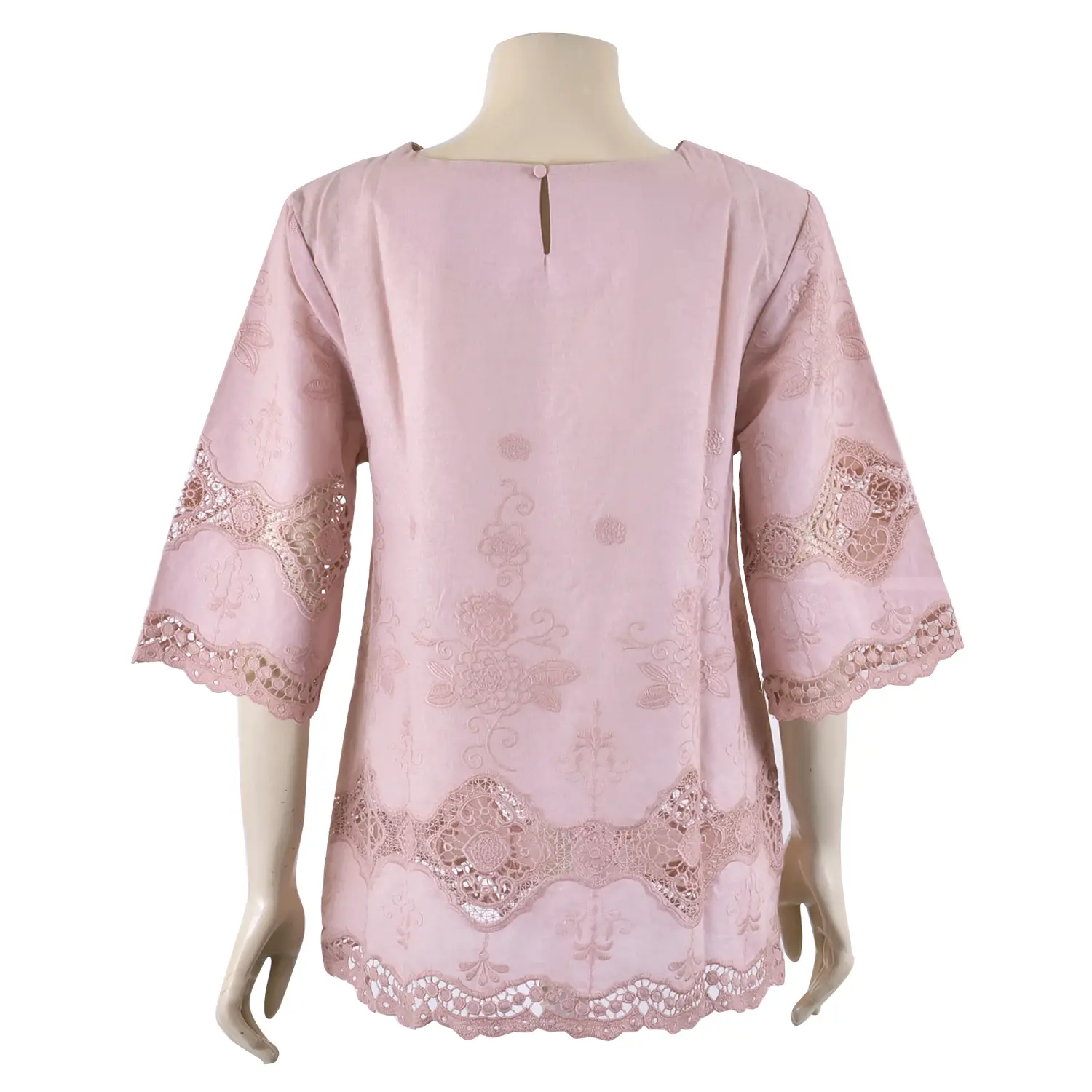 เสื้อทูนิคคอกลม แขน 4 ส่วน ตกแต่ง ลายปักพฤกษา - Image 5