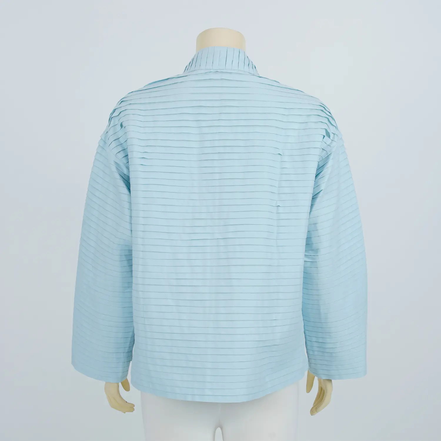 เสื้อคอตั้ง แขนยาว ทรงกระบอก ผ้าตีเกล็ดแนวนอน - Image 3