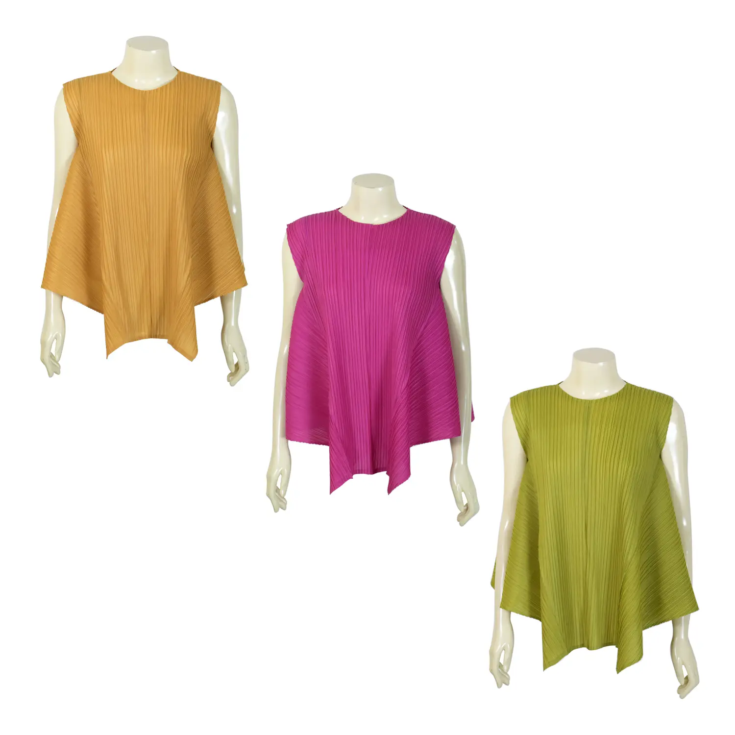เสื้อสตรีอัดพลีทคอกลม แบบสวม แขนกุด รุ่นซัมเมอร์