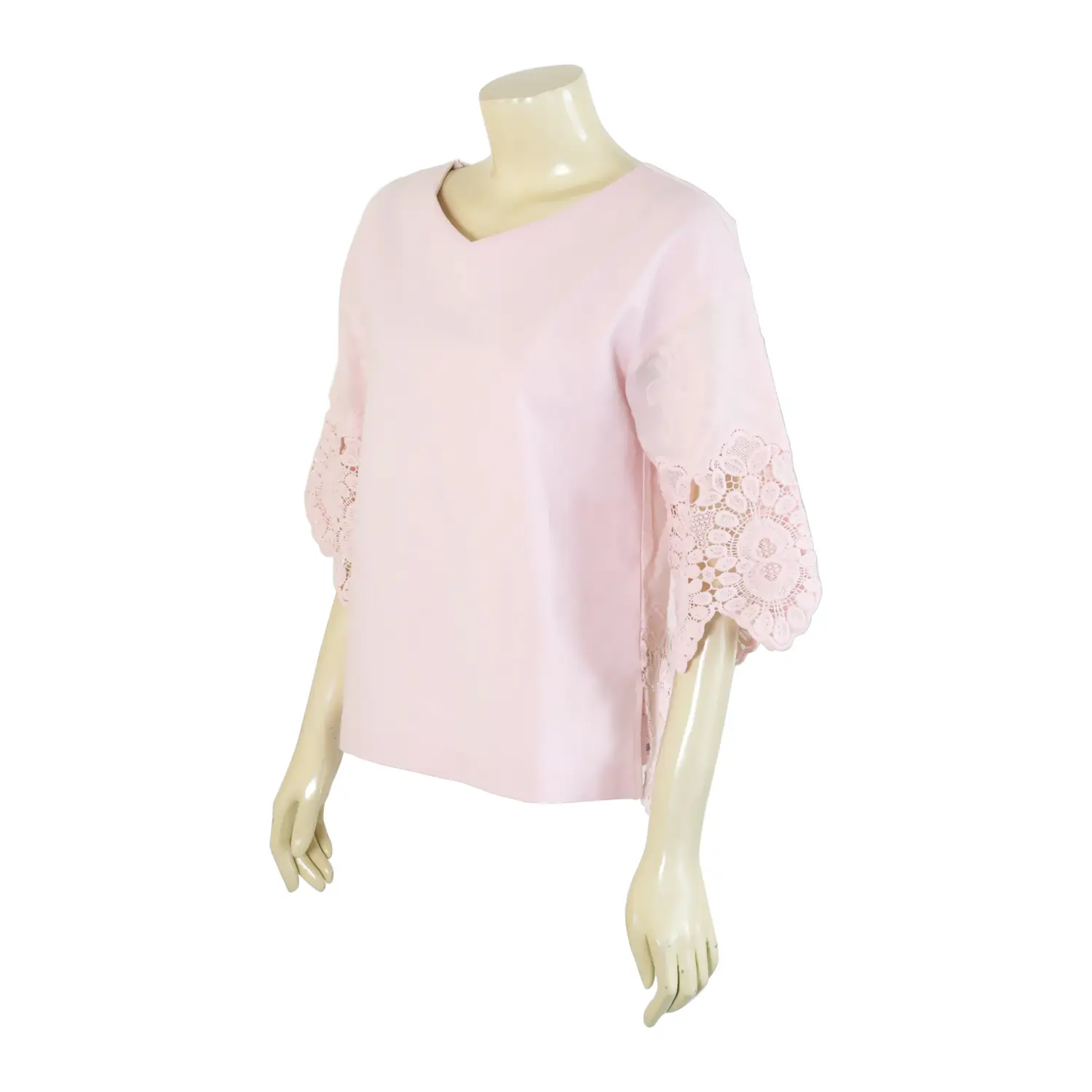 เสื้อสตรีทรงไหล่ตก แขน 3 ส่วน ปลายแขน ตัดต่อลูกไม้ (สามารถ สวมใส่ได้ 2 ด้าน) - Image 2
