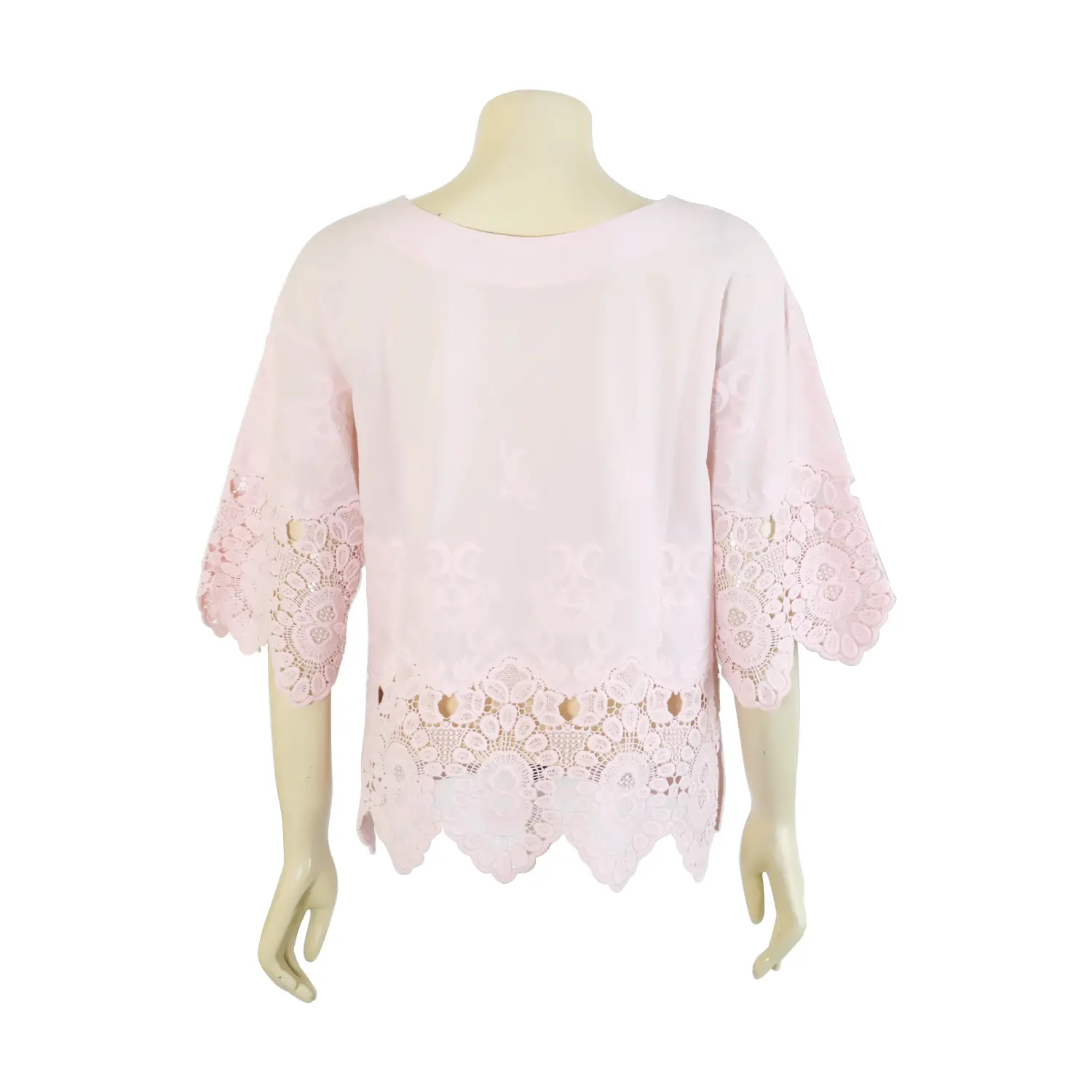 เสื้อสตรีทรงไหล่ตก แขน 3 ส่วน ปลายแขน ตัดต่อลูกไม้ (สามารถ สวมใส่ได้ 2 ด้าน) - Image 3