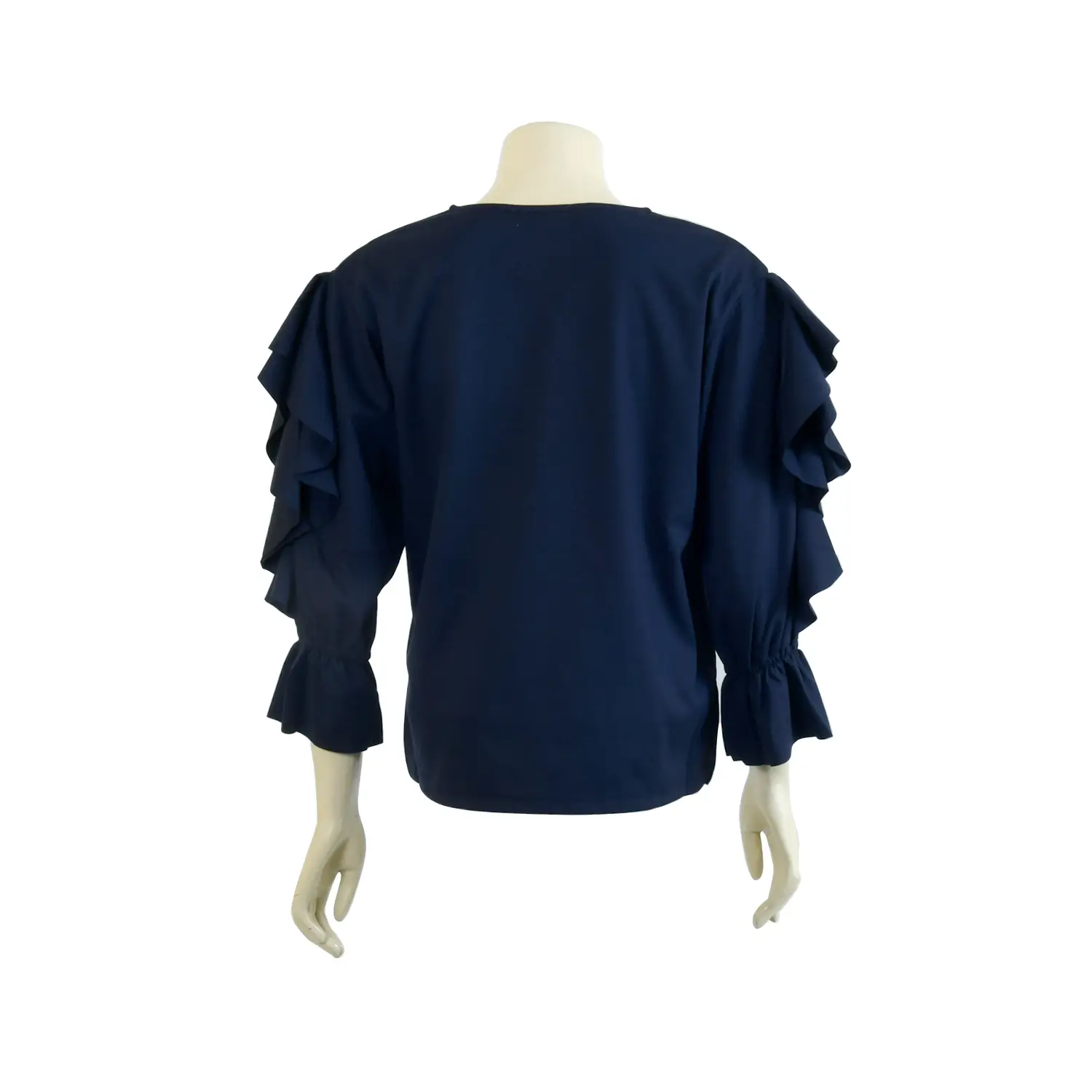 เสื้อสตรีคอกลม แขนตกแต่งระบาย - Image 2