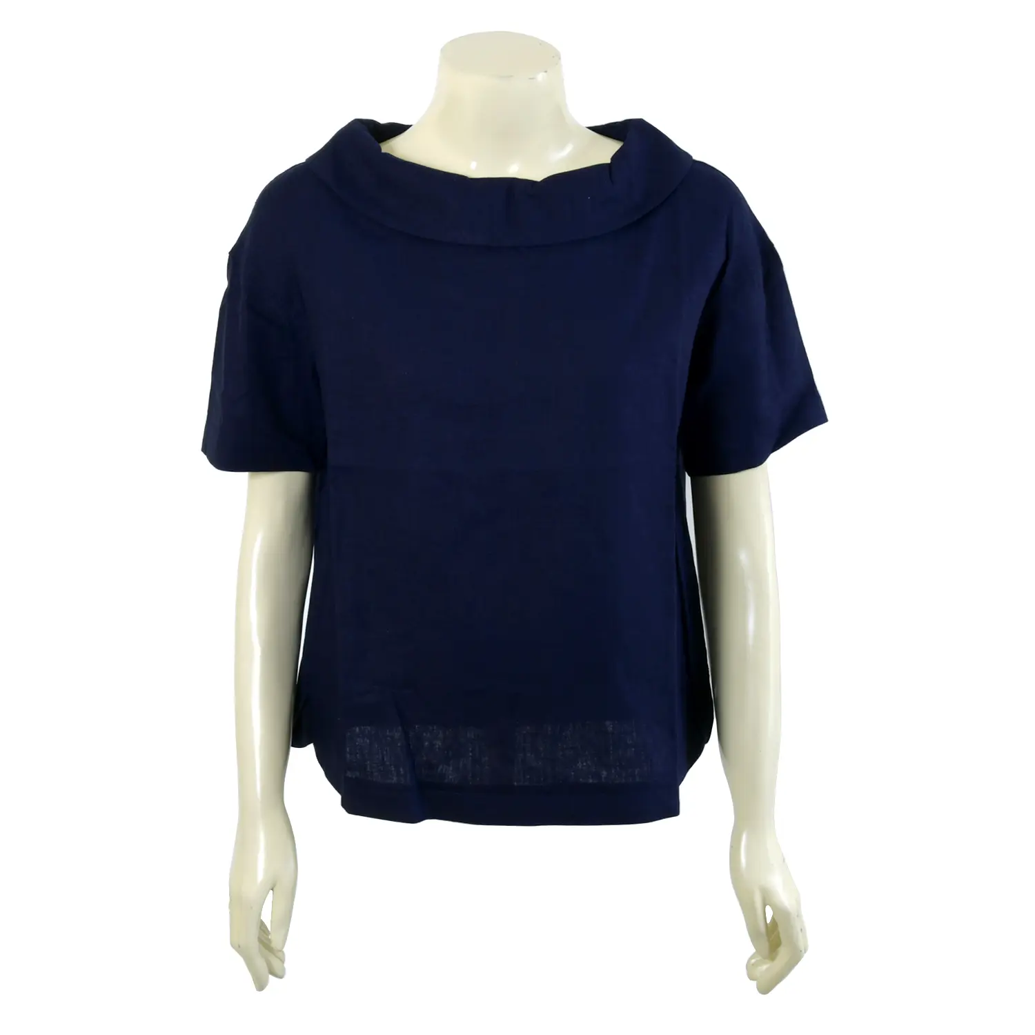 เสื้อสตรีแขนสั้น คอปกสไตล์ Roll Collar