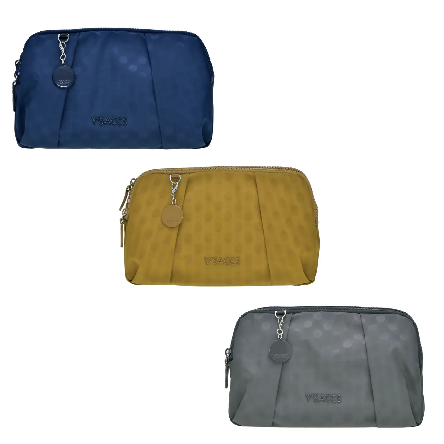 กระเป๋าสะพายทรง Pochette ผ้าแจ็คการ์ดทอลายจุด