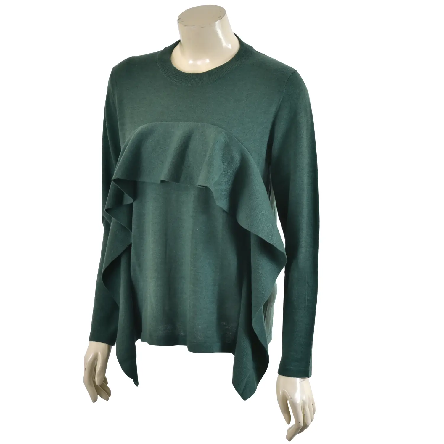 เสื้อผ้าถัก แขนยาว ตัดต่อระบายด้านหน้า - Image 5