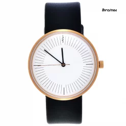 นาฬิกาข้อมือหน้าปัดทรงกลม สายหนังวัวสีดำ รุ่น Timeless - Image 3