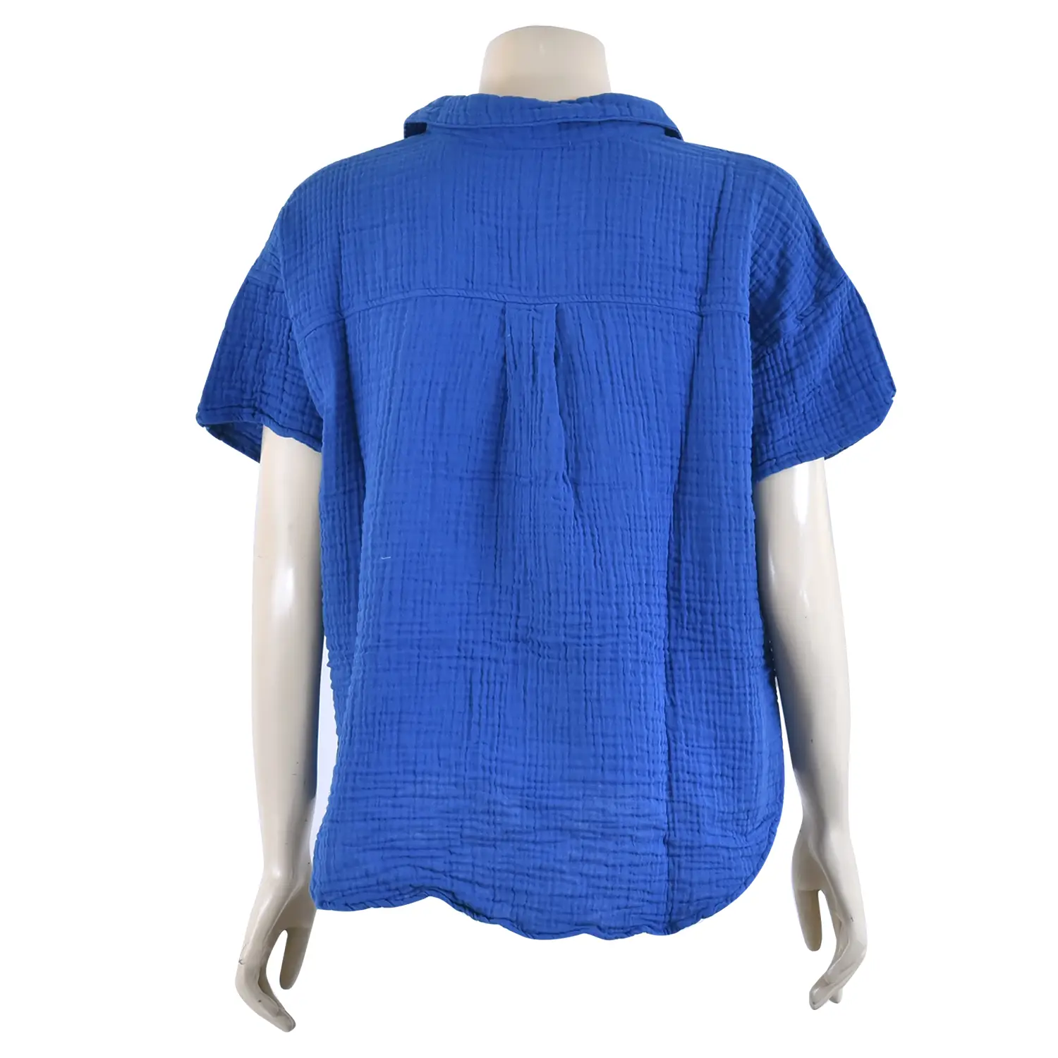 เสื้อสตรีคอปกโปโล แขนสั้น ผ้าฝ้ายสีพื้น - Image 6