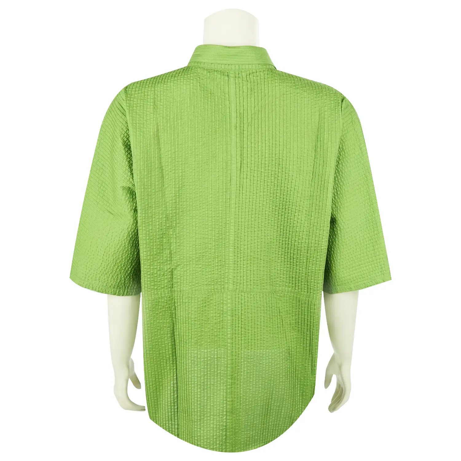 เสื้อสตรีคอปก แขนปีก ค้างคาวยาว 3 ส่วน ตัดต่อ ผ้าตีเกล็ดสไตล์แพทช์เวิร์ค (Patchwork) - Image 3