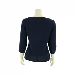 เซตเสื้อสตรีคอปาด ผ้าสีพื้น แขนยาว 5 ส่วน และ ผ้าคลุมไหล่สีเทา - Image 4