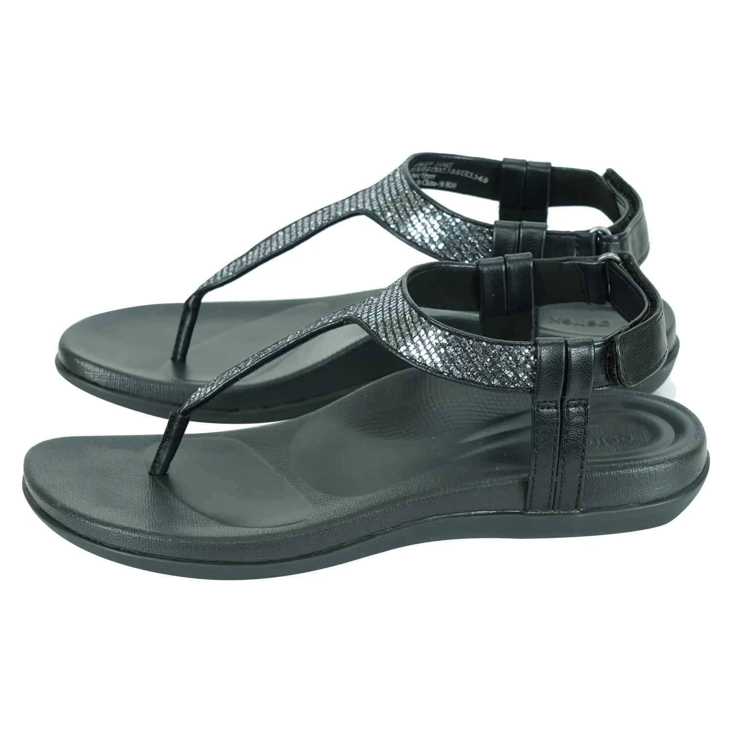 รองเท้าแตะแบบหนีบ ดีไซน์สายรัดข้อเท้า รูปตัว T แต่งเหลือบ สีเมแทลิกส์ รุ่น Janet strap Sandals - Image 6