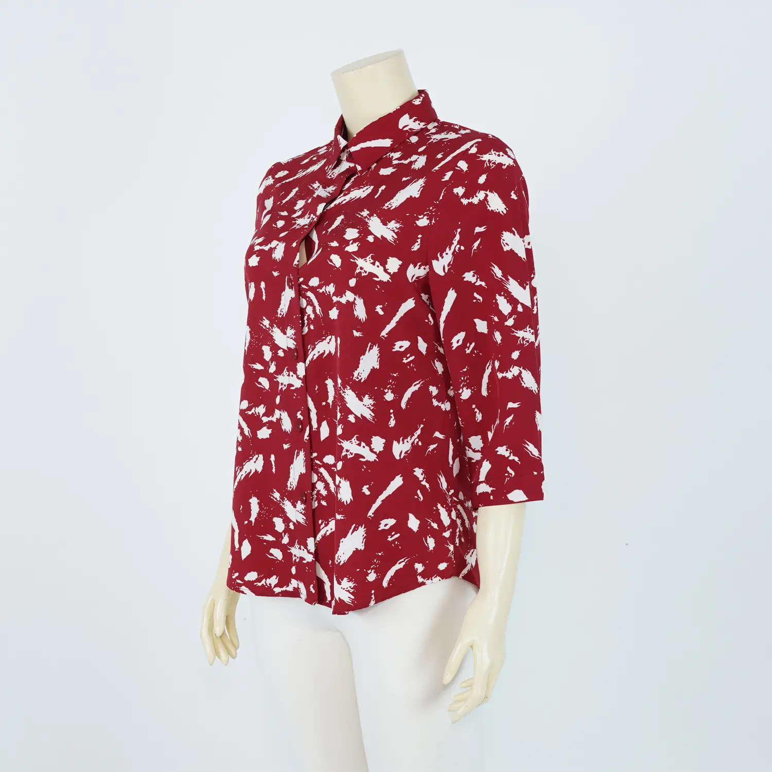 เสื้อเชิ้ต แขนกระบอก ลายดอกไม้ - Image 2