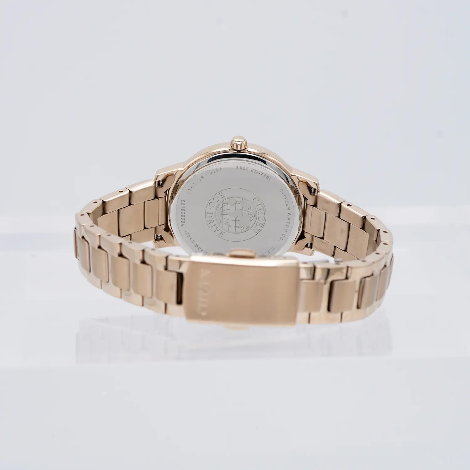 นาฬิกาข้อมือ หน้าปัดกลม สีทองชมพู ระบบ Eco-Drive - Image 4