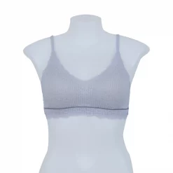 เซตเสื้อชั้นใน ริกะ แบบสวม ดีไซน์ไร้โครง ผ้าพลีทลายลูกไม้ 3 ตัว - Image 4
