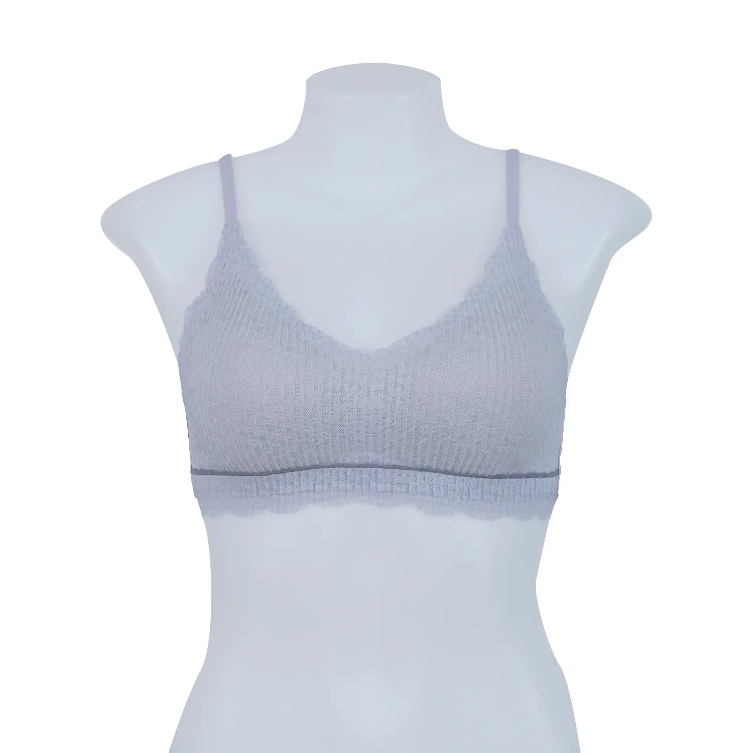 เซตเสื้อชั้นใน ริกะ แบบสวม ดีไซน์ไร้โครง ผ้าพลีทลายลูกไม้ 3 ตัว - Image 4