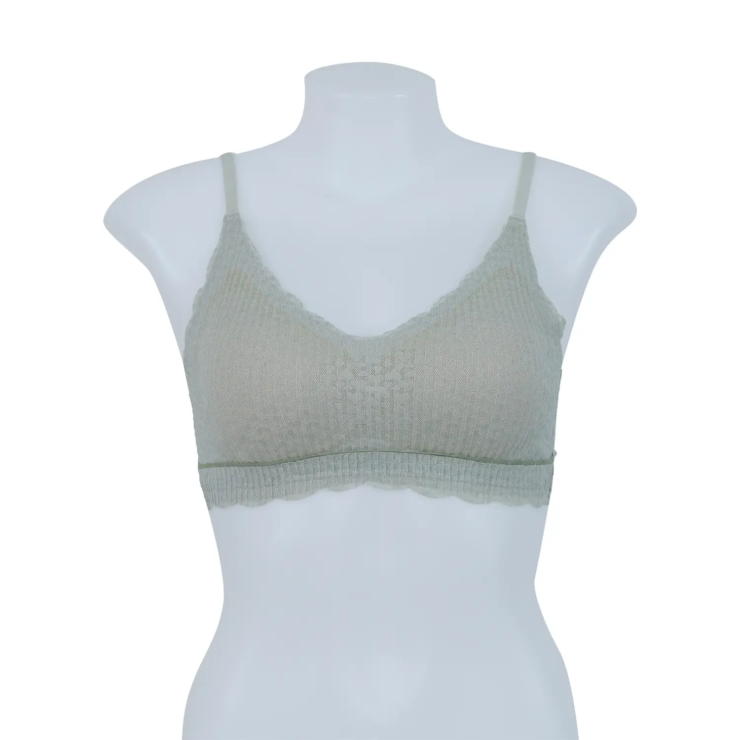 เซตเสื้อชั้นใน ริกะ แบบสวม ดีไซน์ไร้โครง ผ้าพลีทลายลูกไม้ 3 ตัว - Image 2