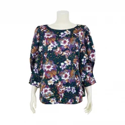 เซตเสื้อคอปาด แขนพอง ดีไซน์อัดพลีท จับจีบปลายแขน - Image 5