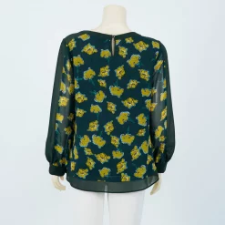 เสื้อคอกลม  แขนยาวทรงกระบอก  ลายดอกไม้ - Image 3