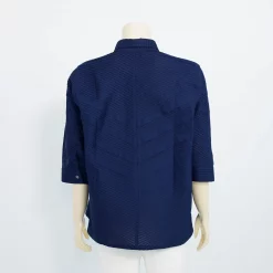 เสื้อคอปกเชิ้ต แขนกระบอก ผ้าดีไซน์ตีเกล็ด - Image 3
