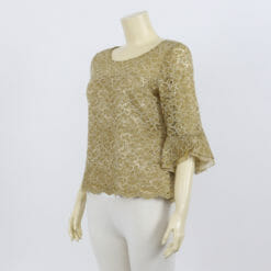 เสื้อคอกลม แขนกระบอก ปลายแขนระบาย ผ้าลูกไม้วาเลนเซีย - Image 3
