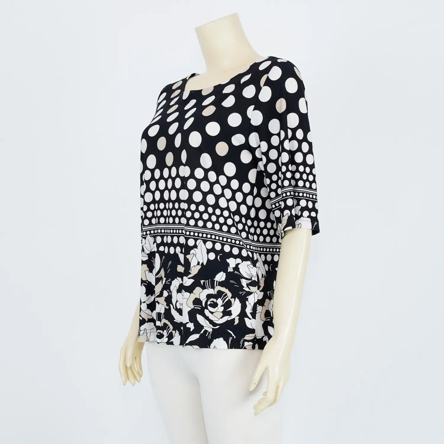เสื้อคอปาด แขนกระบอกยาว 3 ส่วน ลายโพลกา ดอท - Image 2
