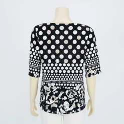 เสื้อคอปาด แขนกระบอกยาว 3 ส่วน ลายโพลกา ดอท - Image 3