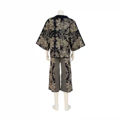 เซตเสื้อคอปก แขนกระบอก และกางเกง ขากระบอก ผ้าทอลาย นกแก้วฟอพัส - Image 2