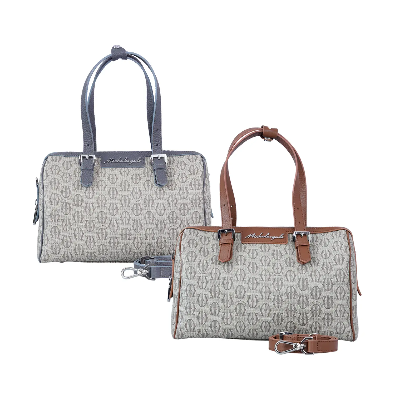 กระเป๋าถือทรง Barrel Bag ลายโมโนแกรม พร้อมสายสะพาย