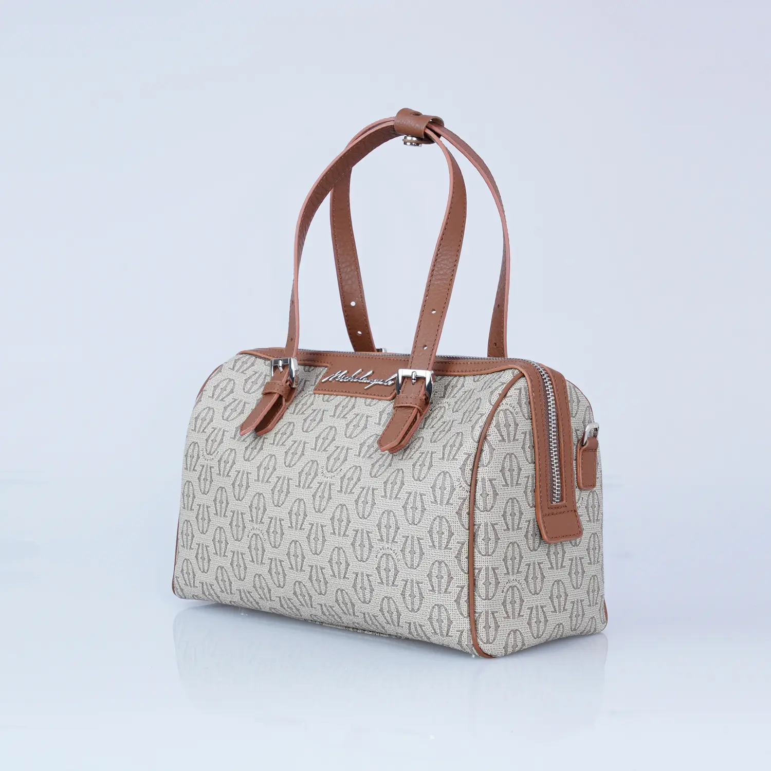 กระเป๋าถือทรง Barrel Bag ลายโมโนแกรม พร้อมสายสะพาย - Image 7