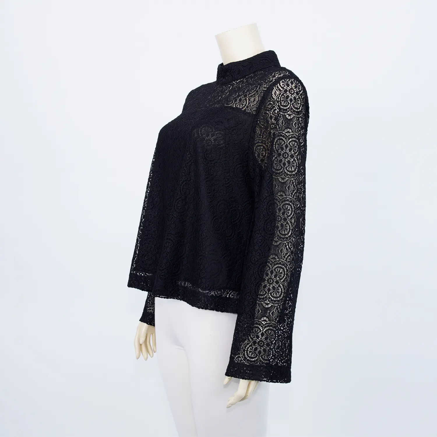 เสื้อคอตั้ง แขนยาว ผ้าลูกไม้ - Image 3